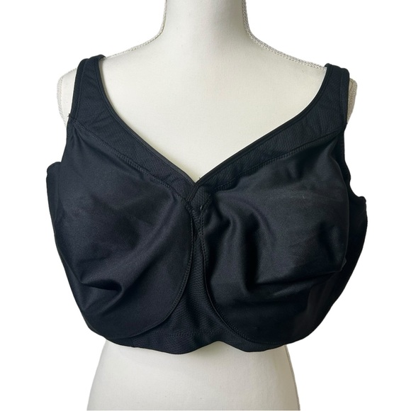 GLAMORISE SPORT womens black full figure wirefree athletic bra size NWOT - Picture 3 of 10